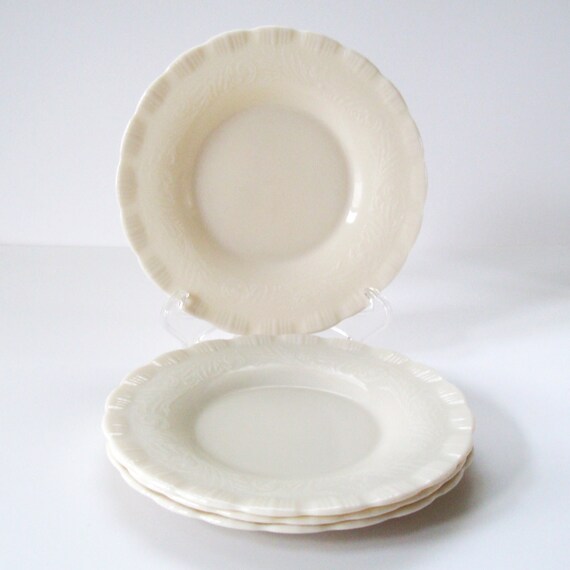 Vintage Milk Glass Plates Set of Four Delicate by Flourisheshome