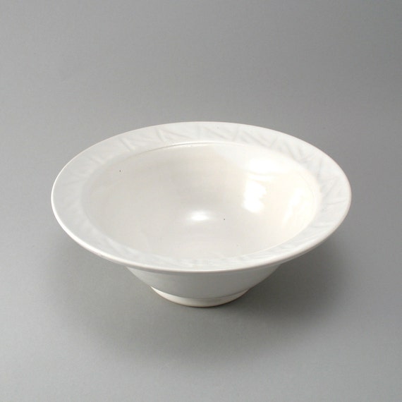 Serving BowlWhite Ceramic BowlHandmade Pottery by cherylwolff
