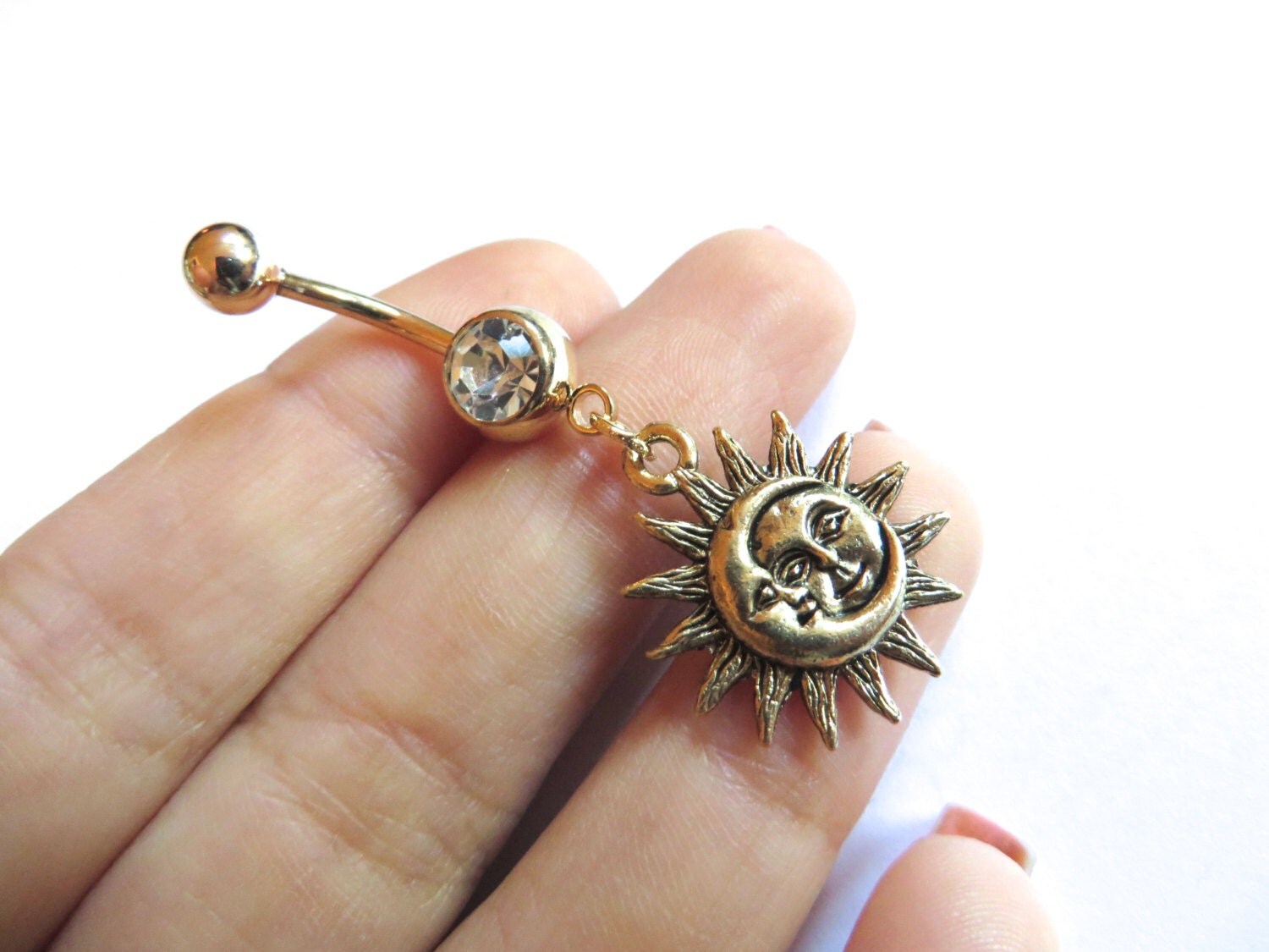 Belly Button Ring Jewelry Celestial Belly Button ring Golden