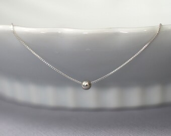 Tiny Dot Necklace, Sterling Silver Necklace, Minimalist Necklace, Everyday Necklace, Casual Necklace, Layering Necklace, Gift for Her