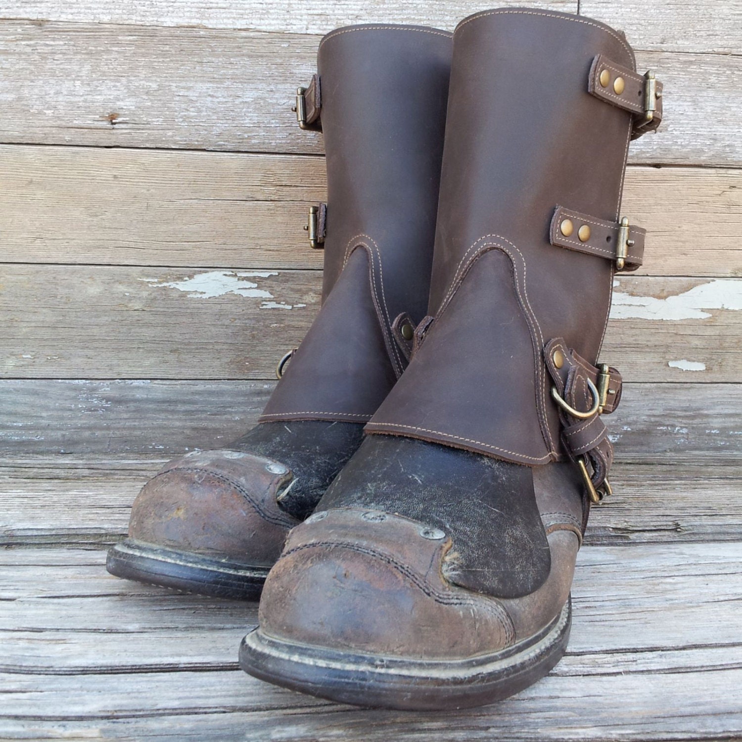 Steampunk Swiss Military Style Gaiters or Spats in Oiled