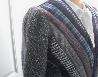 Vintage Clothing Jacket Designer Canvasbacks Lined Knit Sleeves V-Neck
