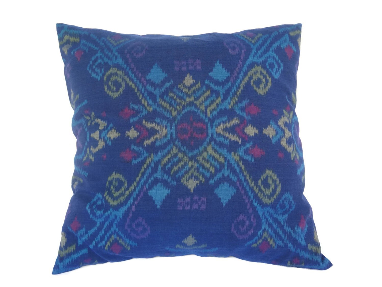 Indonesian Ikat Pillow  Cushion Hand Woven Hand Dyed 16 x