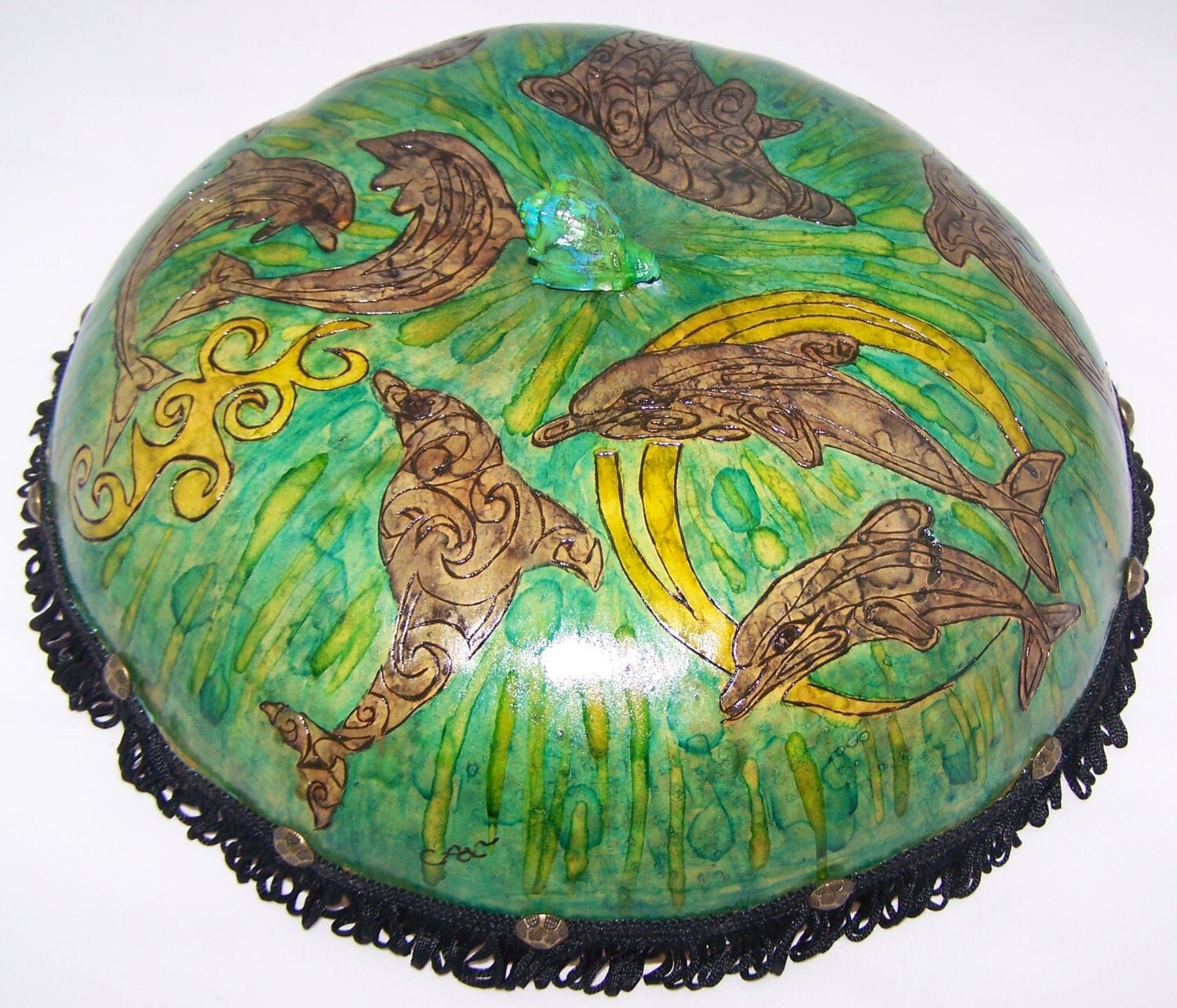 Ocean Gourd Drum Ocean Drum Musical Instrument OOAK