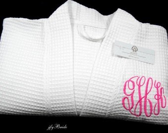 Cotton Anniversary Gift for Her, 2nd Anniversary Gift for her, Cotton Anniversary Gift, Monogrammed Cotton Robe, jfyBride, 1707MC