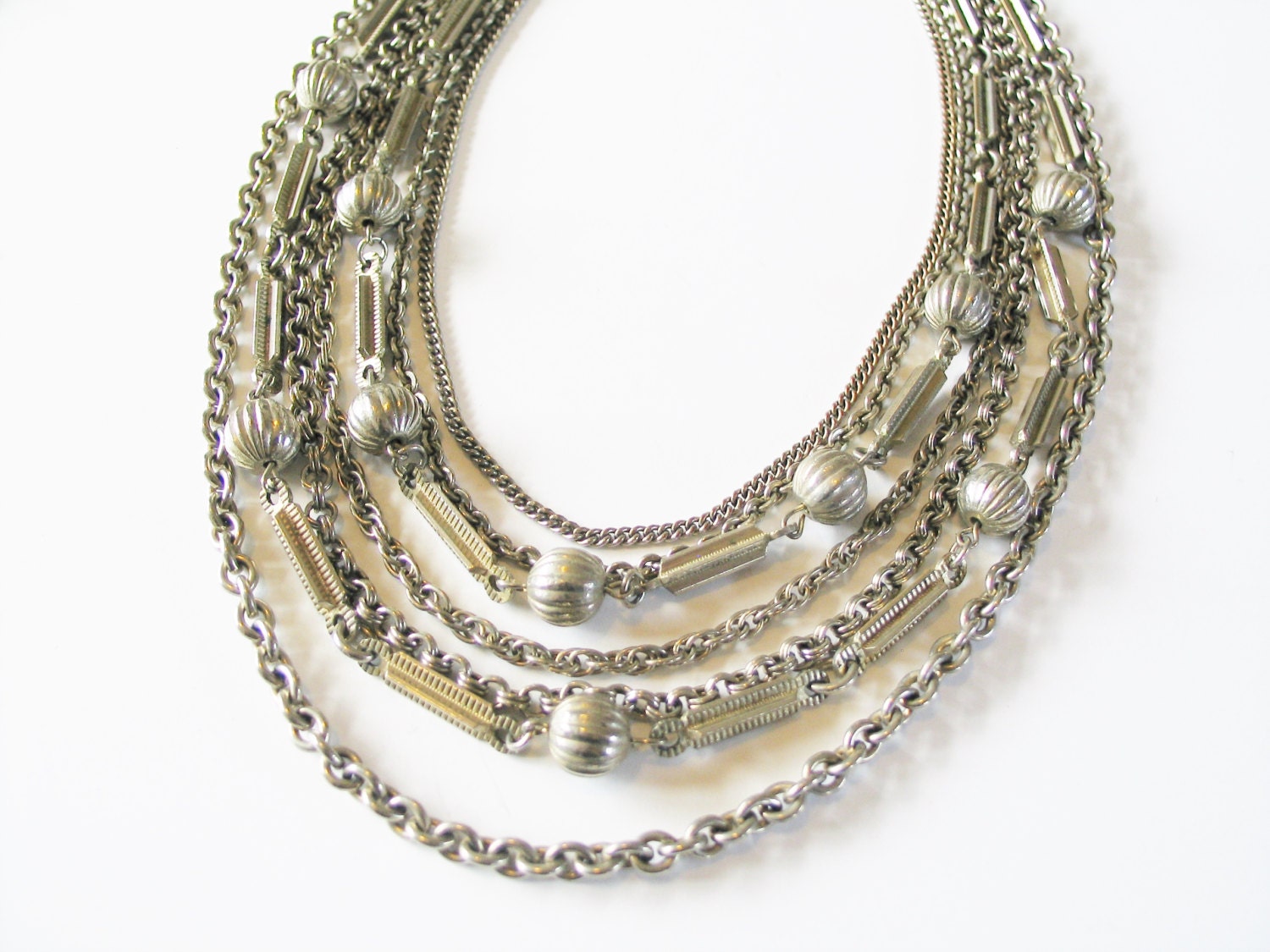 Chunky silver necklace: Stunning chunky five by edinburghvintage