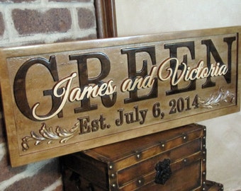 Personalized Family Name Signs unique wedding gifts for couple custom CARVED 3D Wood Sign Last name Established lovejoystore custom signs