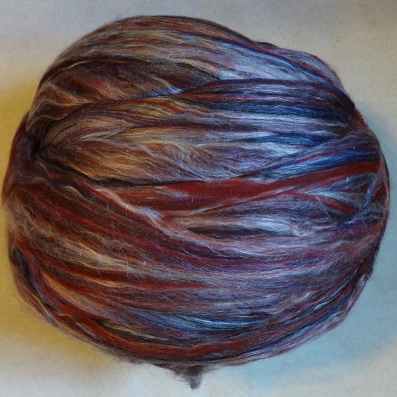 Merino Wool Silk Roving Red 8oz by EweniquelyEweFibers on Etsy