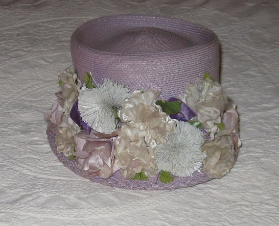 Vintage Lavender Straw Hat