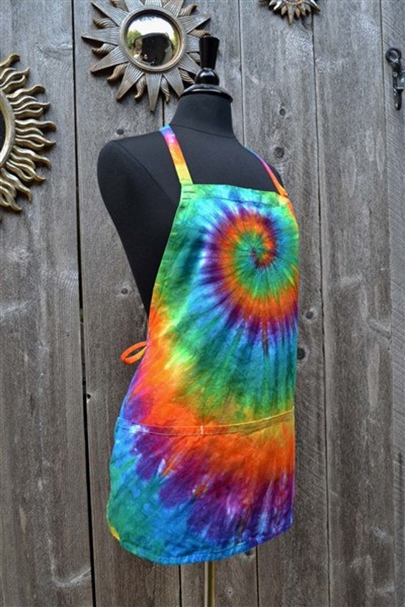 Tie Dye Apron Organic Cotton canvas Fair Trade Cooks Apron