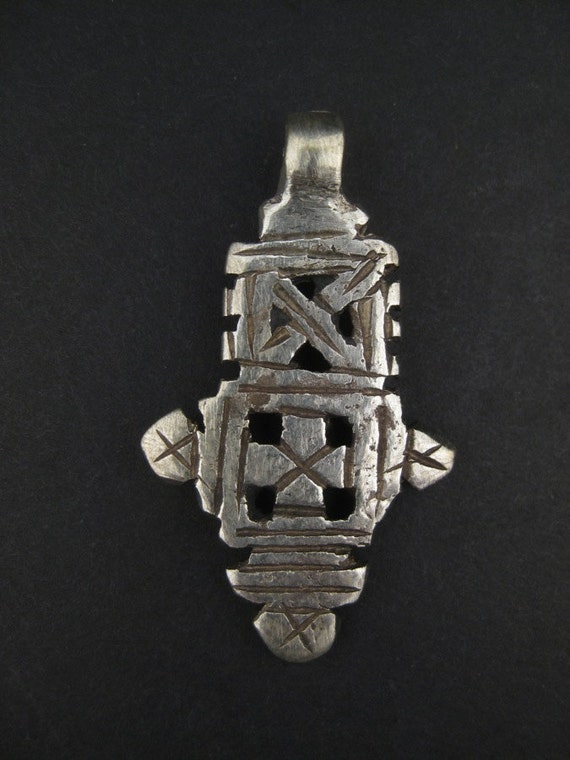 Ethiopian Coptic Cross Small African Pendant by thebeadchest