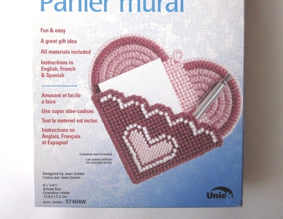 Uniek Quick Count Plastic Canvas Kit Heart Shaped Wall Basket