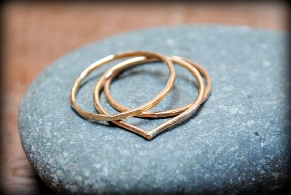 Items similar to Gold Stacking Ring Set of Three on Etsy