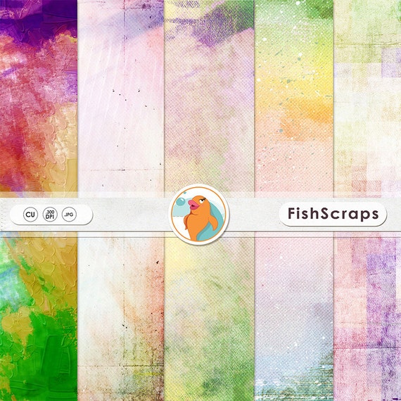 Rainbow Digital Paper - St. Patrick's Day - Textured Background Paper, Pastel Pink Watercolor Blends, Commercial Use Solid Papers Il_570xn