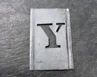 1" Letter Y Stencil VINTAGE Zinc Stencil Letter Y for Scrapbooking Altered Art Assemblage Mixed Media Supplies Zinc Stencil Letter Y (T16)