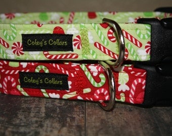 Dog Collar "Christmas Candy" Christmas Dog Collars