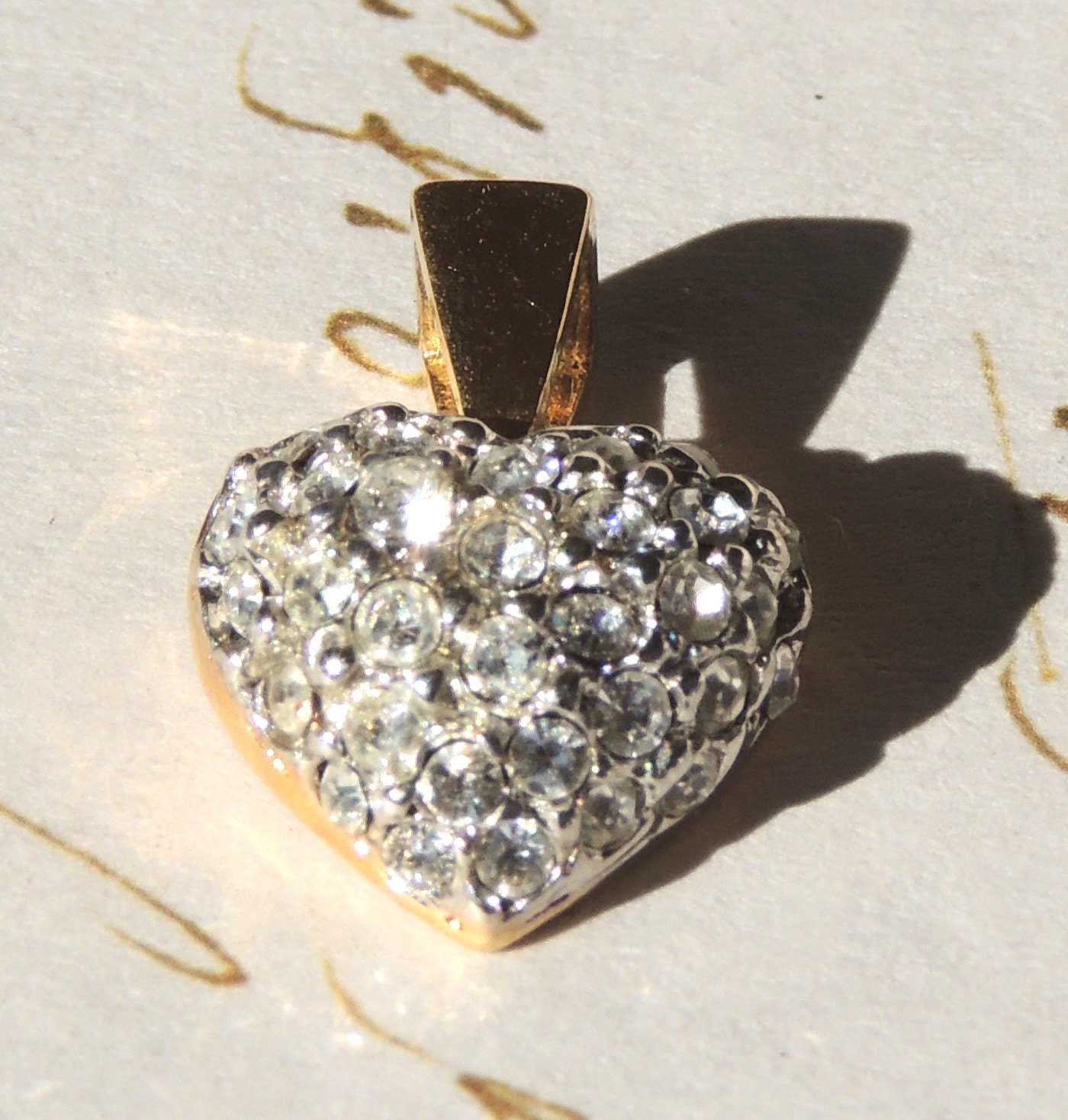 Vintage Rhinestone Heart Pendant Monet Vintage Jewelry