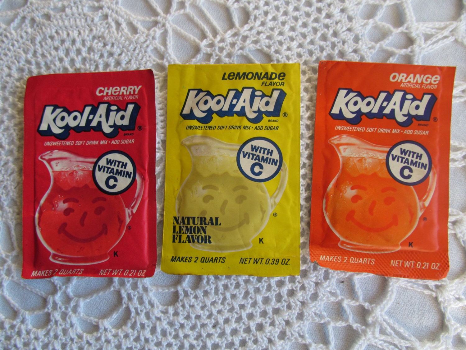 Vintage Unopened Kool Aid Packets 3 Packs Orange Cherry