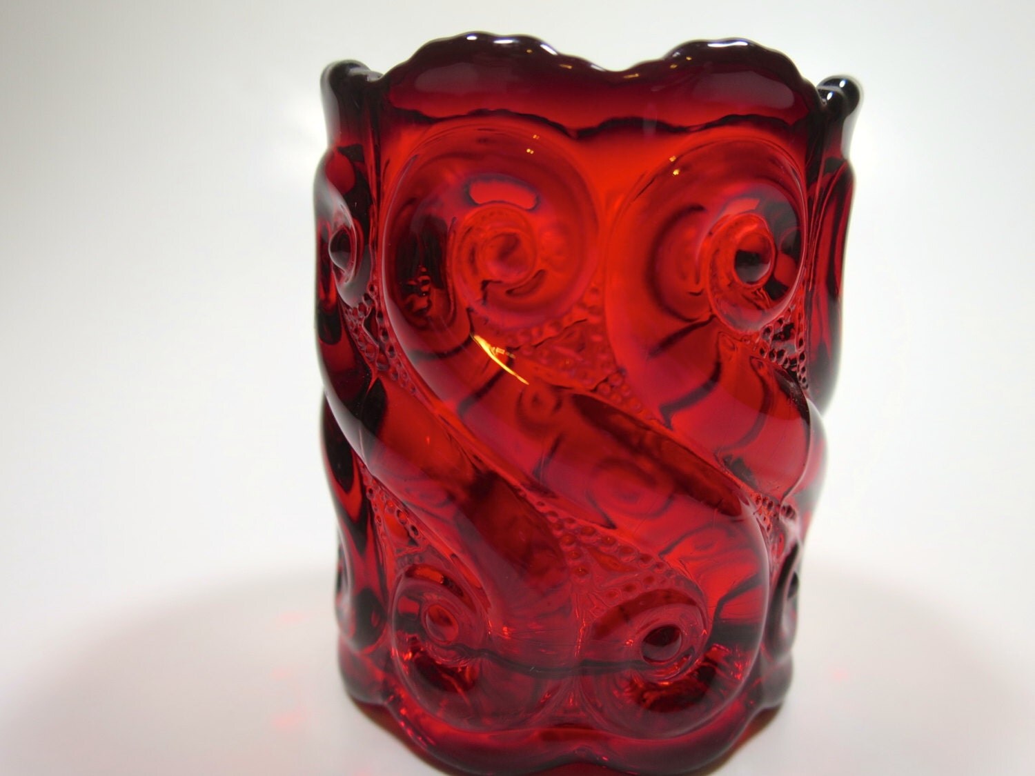 Antique EAPG Red Glass Toothpick Holder S by BonniesVintageAttic