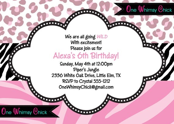 Leopard Print Invitations, Birthday, Baby Shower Animal Print Party Invitations, Printable or Printed Il_570xn