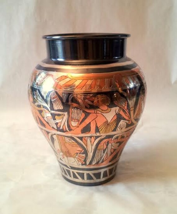 Items similar to Pharaonic Egyptian Copper Vase Lotus 1