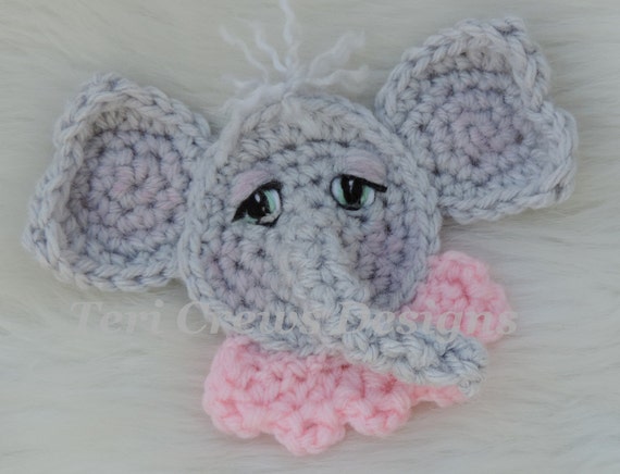 pattern book crochet applique Cute Teri by Instant Elephant Pattern Crochet Download Applique Crews