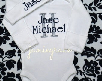 Newborn Boy Coming Home Outfit NewBorn Boy Clothes Newborn Baby Boy Outfit Baby Boy Gift Newborn Boy Hat Take Home Outfit