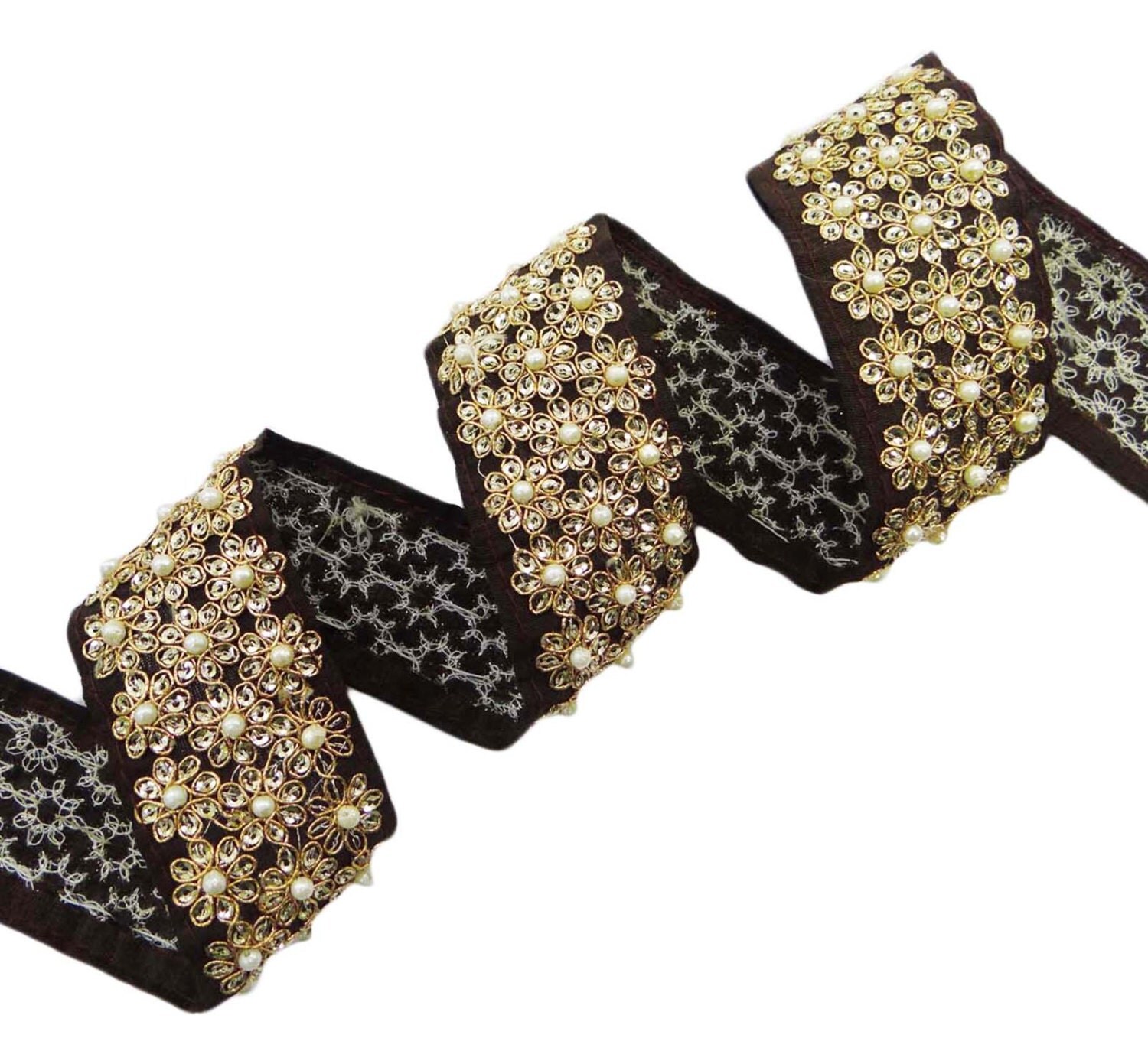 Decorative Fabric Trim Black Beaded Trim Craft Supply