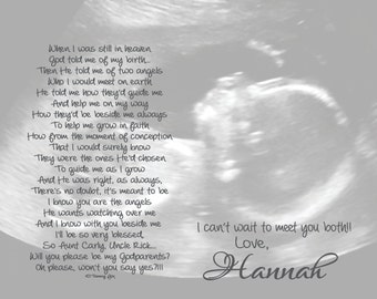 Will You Be My Godmother/Godfather/Godparents Poem from Unborn Baby Personalized 8x10/11x14 Poetry Print