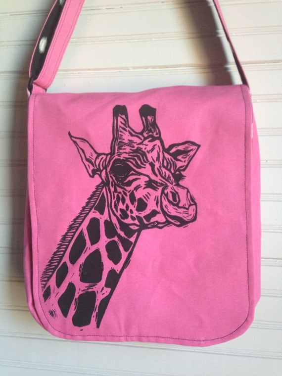 Pink Giraffe Messenger Bag