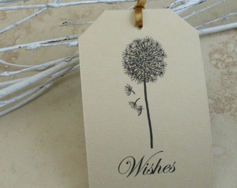 Dandelion Wish Tags, Wedding Wishing Tags Set Of 50