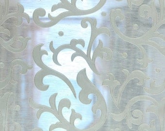 Ivory Abstract Embroidery Sheer Poly Linen 140 cm Width Curtain Fabric Panels Drapery Window Treatment Fabric Bedroom Curtain Drapes