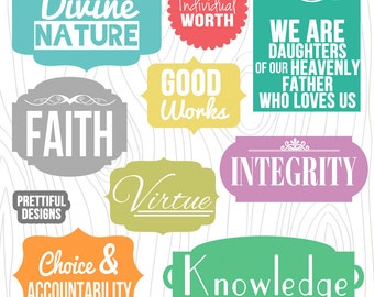 LDS Young Women Values Digital Clip Art and Word Art