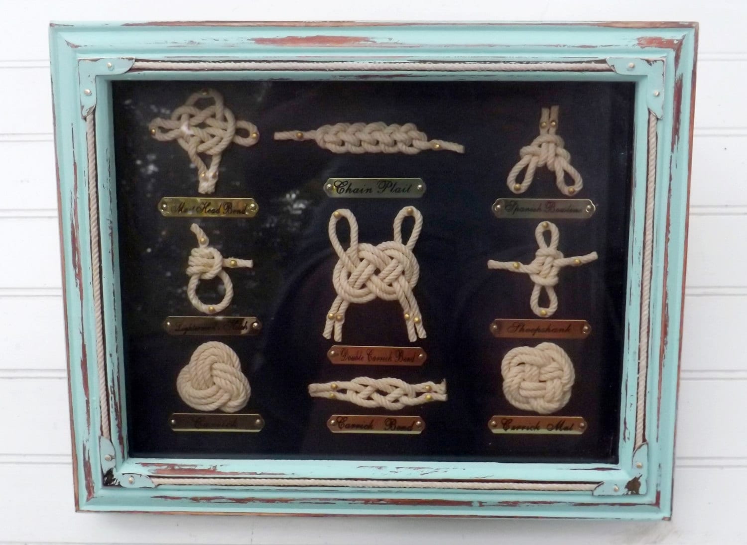 ON SALE Sailor Knot Shadow Box// Nautical Knot// Framed
