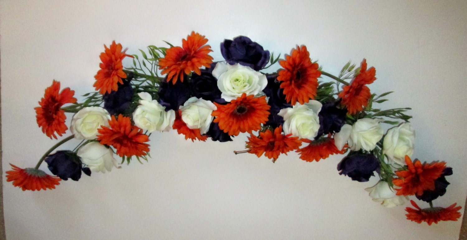 Wedding Arch Silk Flower Swag 4 Feet Flowers by shannonkristina
