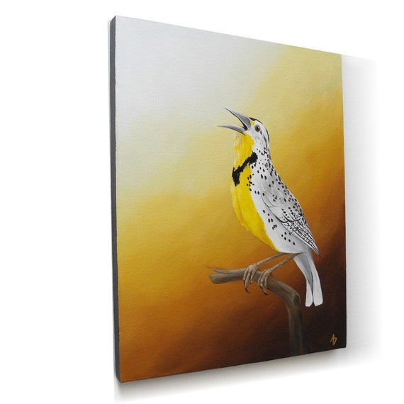 Meadowlark painting meadow lark yellow songbird at by CanvasDove