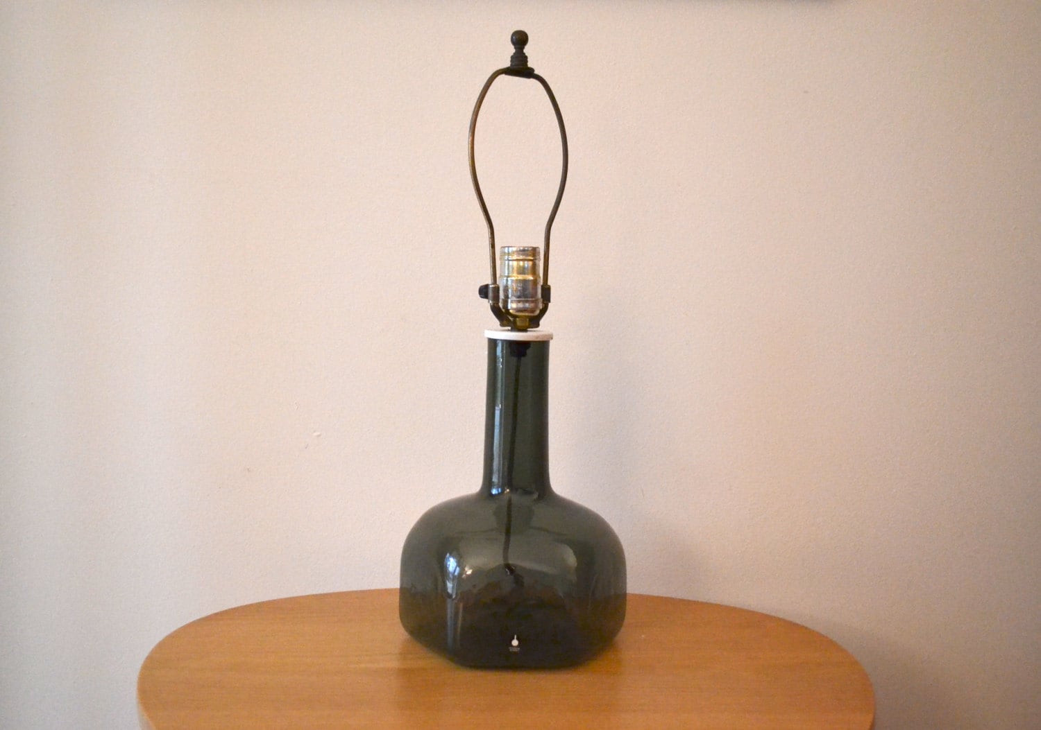 Mid Century Pukeberg Sweden Glass Table Lamp