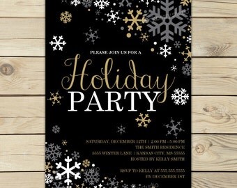 christmas party invitation holiday party invitation black and white christmas party invitations