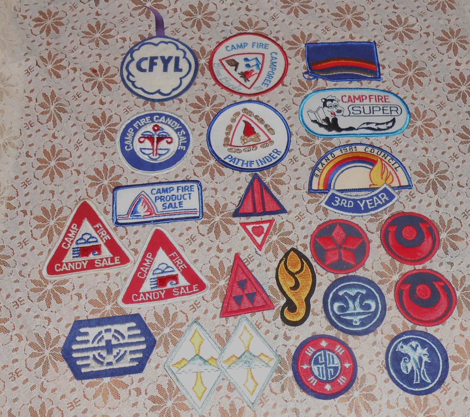 Vintage 23 Camp Fire Girl Patches 1980s by CooperCollectibles