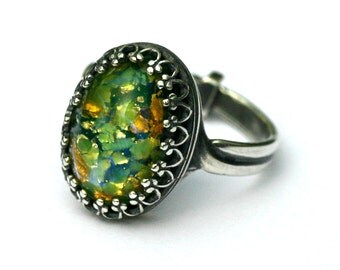 Peridot Opal Ring