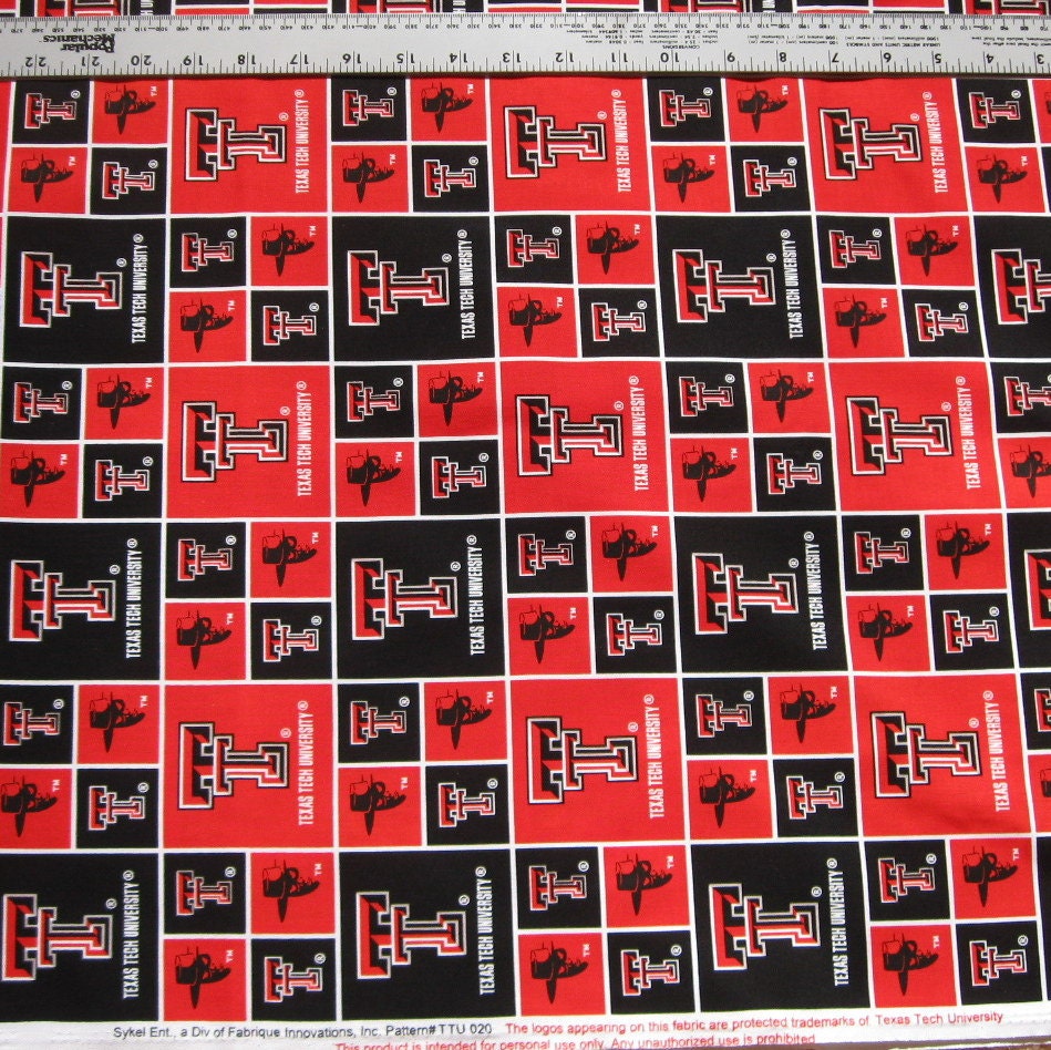 Texas Tech University Collegiate Fabric 1 yard from ScrubHatStore on