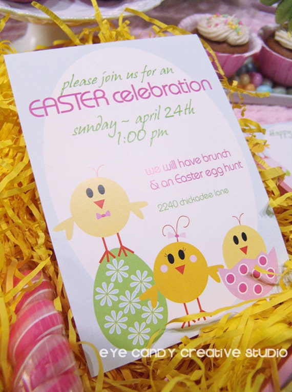 EASTER INVITE - Little Chicks Easter - DIY Printable Invitation - Chick Easter invitation Il_570xn