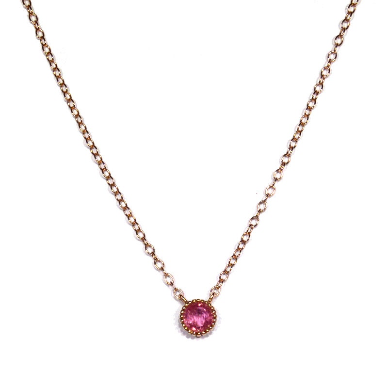 SAPPHIRES Pink sapphire necklace in rosé gold plated silver