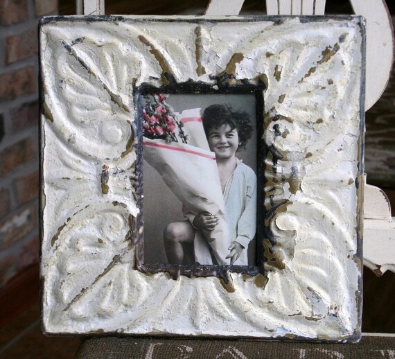 Antique Ceiling Tin Picture Frame 4 x 6 by VINTAGEHOMEACCENTS