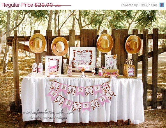 SALE Cowgirl Printable Party Package DIGITAL Cowgirl Birthday Package Il_570xn