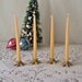 Vintage Pewter Star Candle Holders Tiny Christmas Star Gold Washed Pewter Candlestick Holders Made in Denmark Holiday Lighting