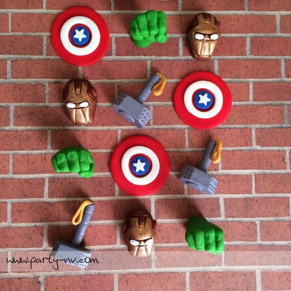 EDIBLE (Fondant Toppers) - Avengers Inspired Il_570xn