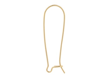 14Kt Gold Filled 35x12mm Large Kidney Ear wires - 1pair (2606)/1