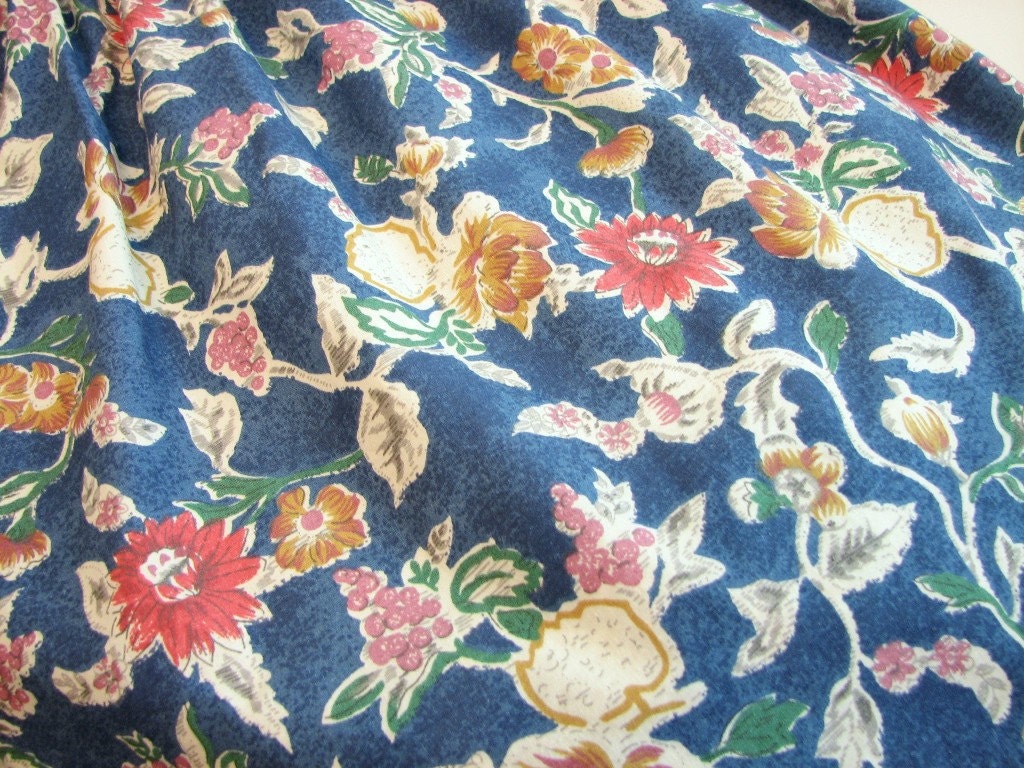 Vintage Ralph Lauren JARDIN Full Size Bed Skirt / Dust Ruffle