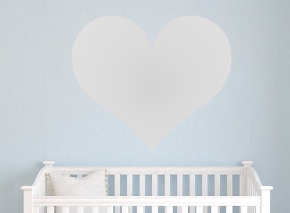 Large Heart Decal, Gold Heart Wall Decal, Heart Decal, Large Heart Decal, Silver Heart Vinyl Decal,
